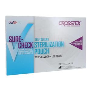 Sure-Check Sterilization Pouch Self Seal 10 in x 15 in 100/Bx, 5 BX/CA