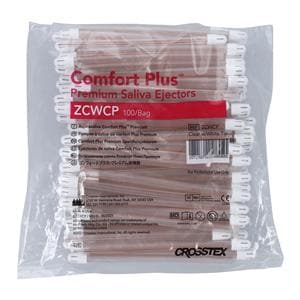 Comfort Plus Saliva Ejectors Clear White Tip 100/Bg, 10 BG/CA