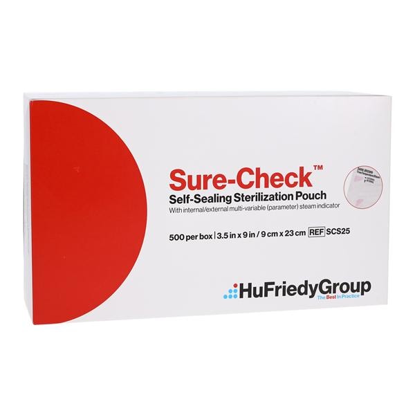 Sure-Check Sterilization Pouch 3.5 in x 9 in 500/Bx, 10 BX/CA