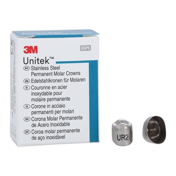 3M™ Unitek™ Stainless Steel Crowns Size 2 1st Perm URB Replacement Crowns 5/Bx