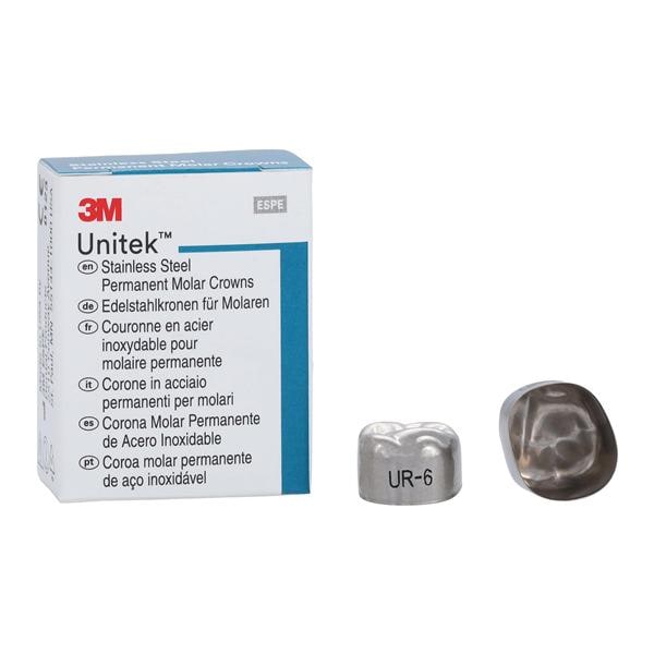 3M™ Unitek™ Stainless Steel Crowns Size 6 1st Perm URM Replacement Crowns 5/Bx