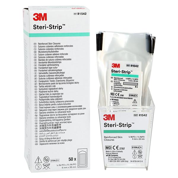 Steri-Strip Skin Closure Strip Non-Woven Rayon Backed 1/4x1-1/2" White 50/Bx