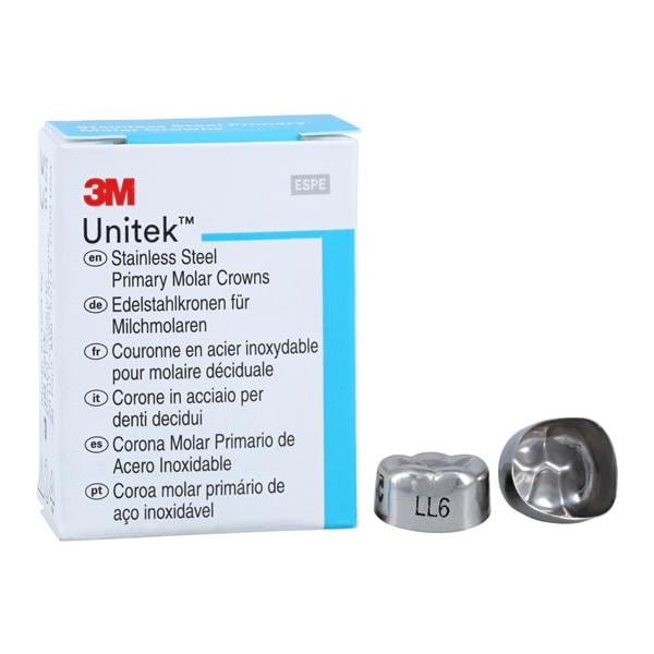 3M™ Unitek™ Stainless Steel Crowns Size 6 2nd Prim LLM Replacement Crowns 5/Bx