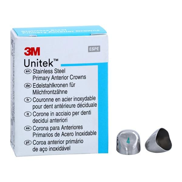 3M™ Unitek™ SS Crowns Size 4U Prim Ant Upr Cspd Replacement Crowns 5/Bx