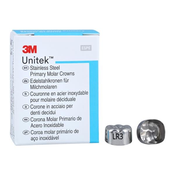 3M™ Unitek™ Stainless Steel Crowns Size 3 2nd Prim LRM Replacement Crowns 5/Bx