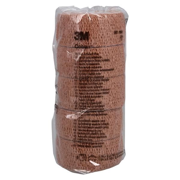 Coban Wrap Bandage Elastic 1"x5yd Tan Non-Sterile 5/Pk