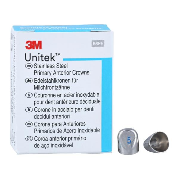 3M™ Unitek™ SS Crowns Size 5L Pri Ant Lwr Cspd Replacement Crowns 5/Bx