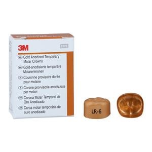 3M™ Unitek™ Gold Anodized Crowns Size 6 1st LRM Replacement Crowns 5/Bx