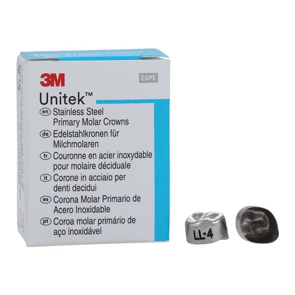 3M™ Unitek™ Stainless Steel Crowns Size 4 1st Pri LLM Replacement 5/Bx