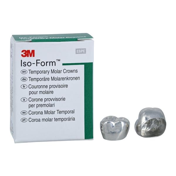 3M™ Iso-Form™ Temporary Metal Crowns Size U62 1st URM Replacement Crowns 5/Bx