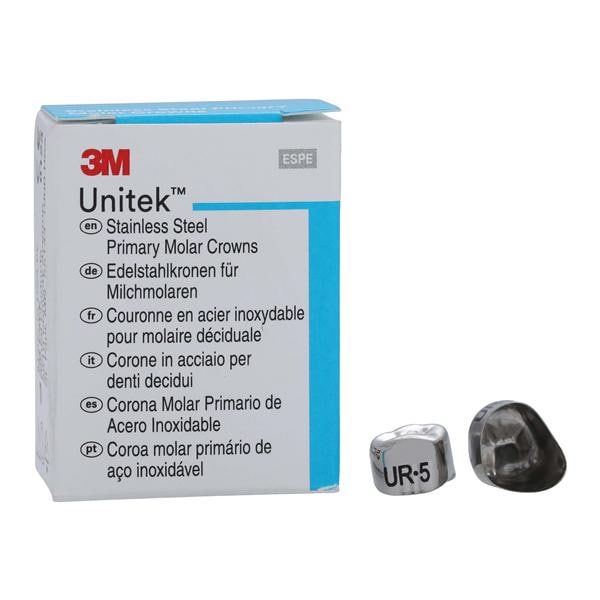 3M™ Unitek™ Stainless Steel Crowns Size 5 1st Pri URM Replacement Crowns 5/Bx