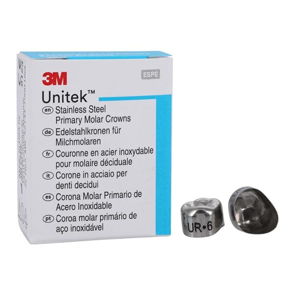 3M™ Unitek™ Stainless Steel Crowns Size 6 1st Pri URM Replacement Crowns 5/Bx