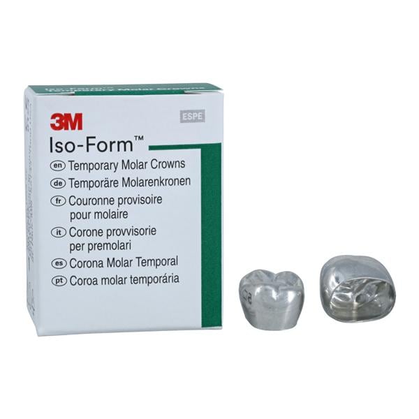 3M™ Iso-Form™ Temporary Metal Crowns Size U77 2nd UL Mol Replacement Crowns 5/Bx