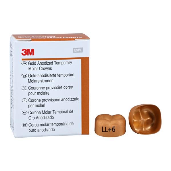 3M™ Unitek™ Gold Anodized Crowns Size 6 2nd LLM Replacement Crowns 5/Bx