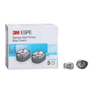 3M™ Stainless Steel Crowns Size DLR2 1st Pri LRM Replacement 5/Bx