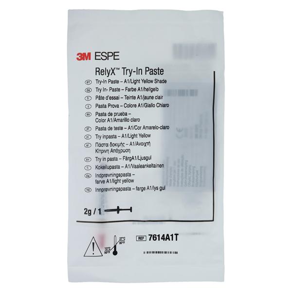 3M RelyX Try-In Paste Cement A1 / Light Yellow 2 Gm Syringe 2gm/Ea
