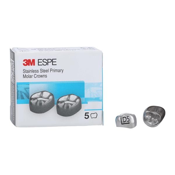 3M™ Stainless Steel Crowns Size DUL5 1st Pri ULM Replacement 5/Bx