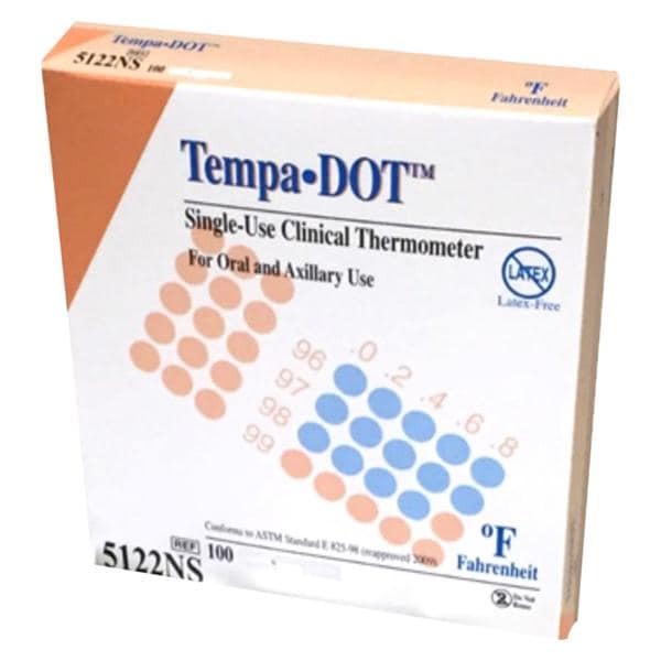 Tempa-DOT Thermometer Disposable 100/Bx, 20 BX/CA