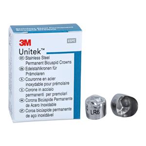 3M™ Unitek™ Stainless Steel Crowns Size 6 2nd Perm LRB Replacement Crowns 5/Bx