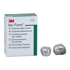 3M™ Iso-Form™ Temporary Metal Crowns Size U75 2nd UL Mol Replacement Crowns 5/Bx