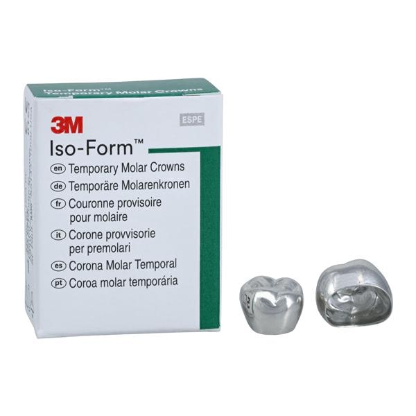 3M™ Iso-Form™ Temporary Metal Crowns Size U75 2nd UL Mol Replacement Crowns 5/Bx