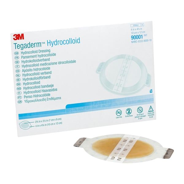 Tegasorb Hydrocolloid Wound Dressing 4x4-3/4" Sterile Oval Thn Adhs Trans Abs LF