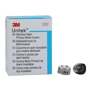 3M™ Unitek™ Stainless Steel Crowns Size 4 1st Pri LRM Replacement Crowns 5/Bx