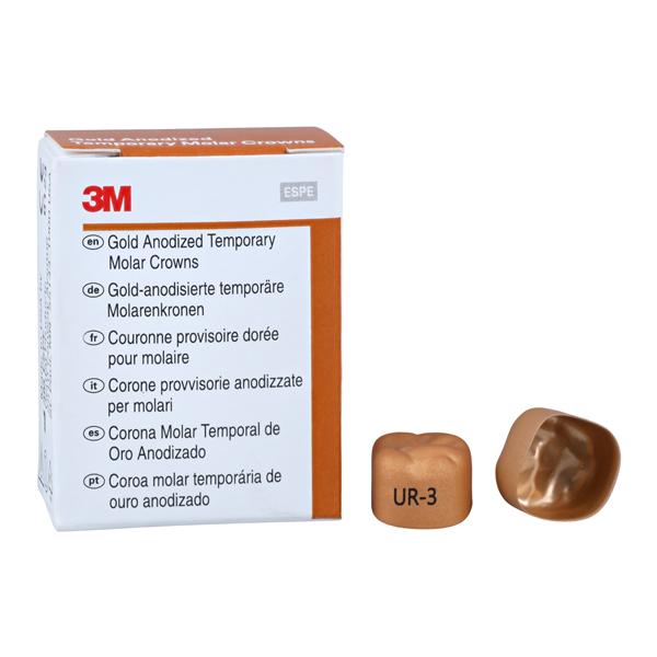 3M™ Unitek™ Gold Anodized Crowns Size 3 1st URM Replacement Crowns 5/Bx