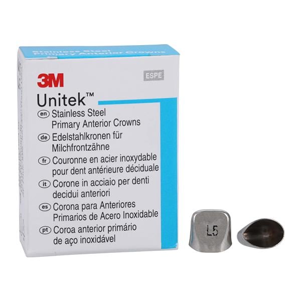 3M™ Unitek™ Stainless Steel Crowns Size 5UL Prim Ant Upr Lft Cntrl Refill 5/Bx