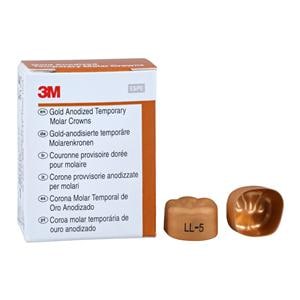 3M™ Unitek™ Gold Anodized Crowns Size 5 1st LLM Replacement Crowns 5/Bx