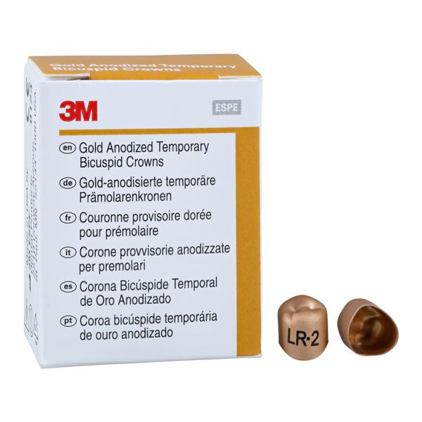 3M™ Unitek™ Gold Anodized Crowns Size 2 1st LRB Replacement Crowns 5/Bx