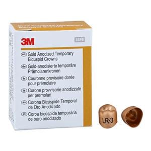 3M™ Unitek™ Gold Anodized Crowns Size 3 1st LRB Replacement Crowns 5/Bx