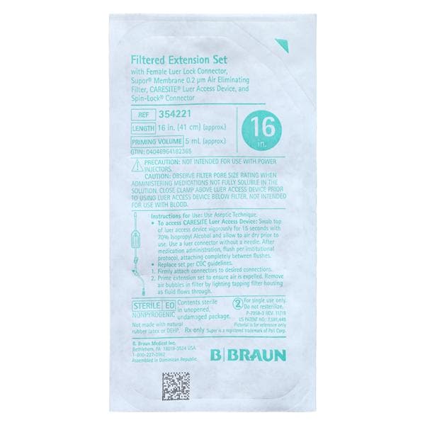 IV Extension Set 16" CARESITE Injection Site: 6" SPIN-LOCK Connector 50/Ca