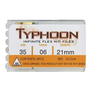 Typhoon Infinite Rotary File 21 mm Size 35 Nickel Titanium Green 0.06 6/Pk