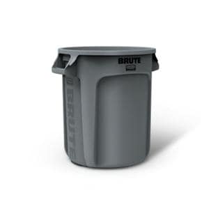 Cn Trash Brute Res 17.13x15.63" Rnd 10gal Integrated Cinches V/Rnded Hndls 6/Ca