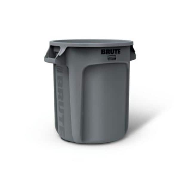 Cn Trash Brute Res 17.13x15.63" Rnd 10gal Integrated Cinches V/Rnded Hndls 6/Ca