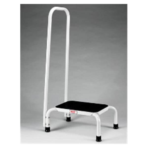 Step Footstool White Rubber Tread Top EA