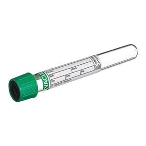 Vacuette Venous Blood Collection Tube Green/Black 6mL Plastic 50/Bx