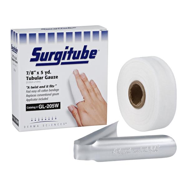 Surgitube Gauze Bandage Cotton .88"x5yd White Non-Sterile Rl