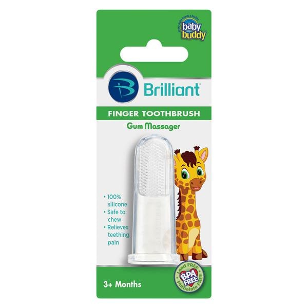 Baby Buddy Finger Toothbrush Clear 3+ Months 6/Bg