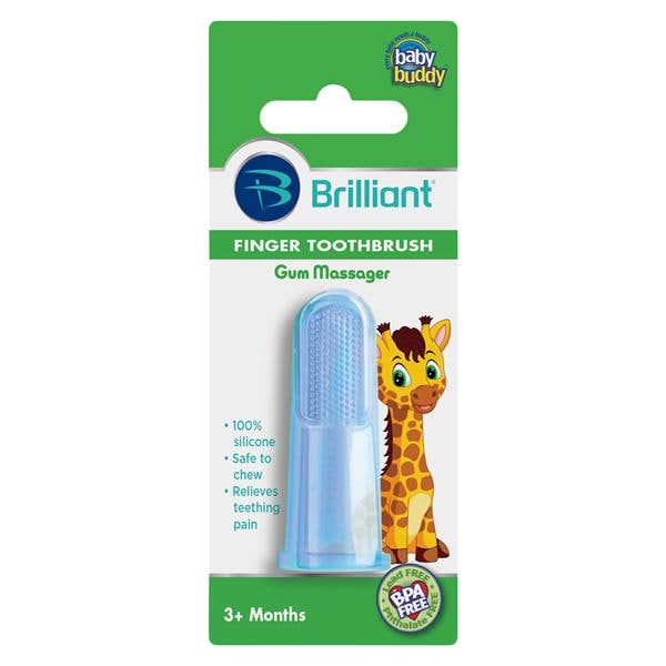 Baby Buddy Finger Toothbrush Blue 3+ Months 6/Bg