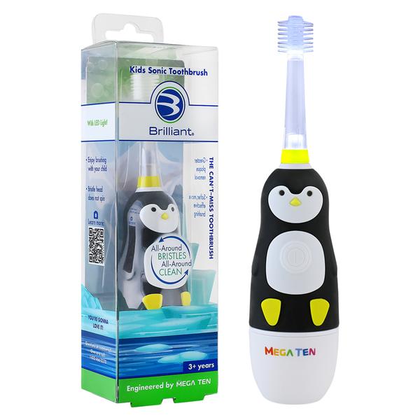 Brilliant Sonic Toothbrush Soft Compact Penguin Black Ea