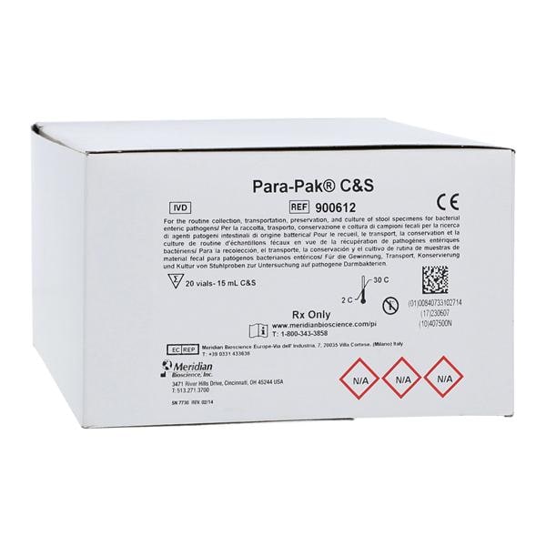 Parasite Transport Vial 15mL C&S 20/Bx, 6 BX/CA