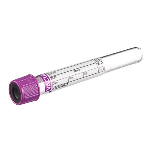 Vacuette Venous Blood Collection Tube Lavender/Black 6mL Plastic 50/Pk