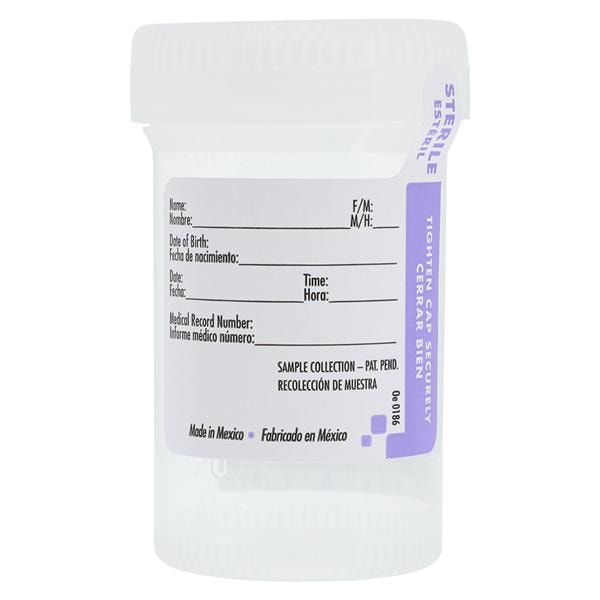 Drug Test Container 90mL Polypropylene Sterile 400/Ca