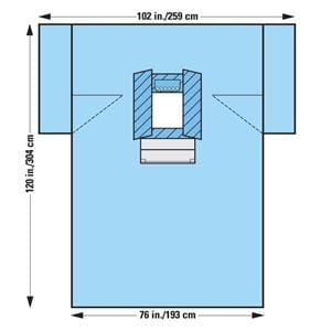 12x76x12" Sterile Laparotomy/Cholecystectomy Sheet Fenestrated