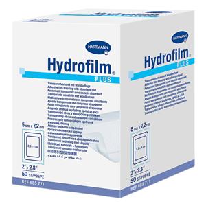 Hydrofilm Plus Plastic Transparent Dressing 2x2-4/5" Strl Rect Adhs Clr Abs LF