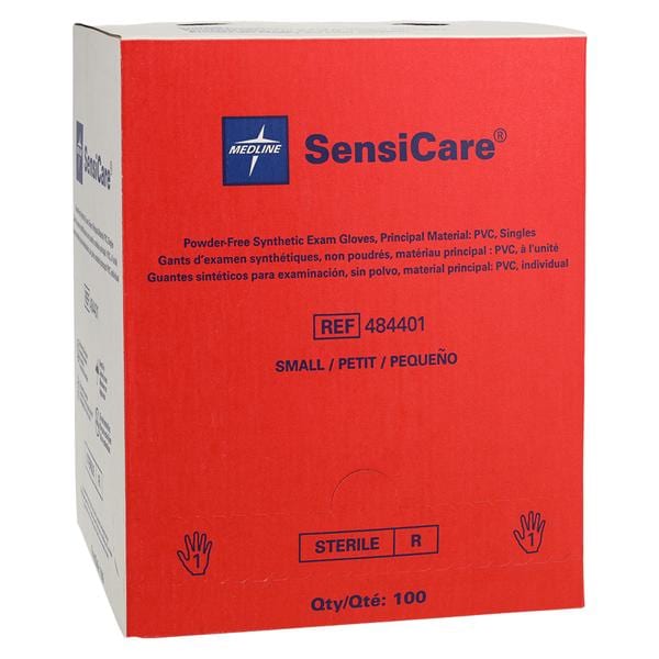 SensiCare Vinyl Exam Gloves Small Beige Sterile