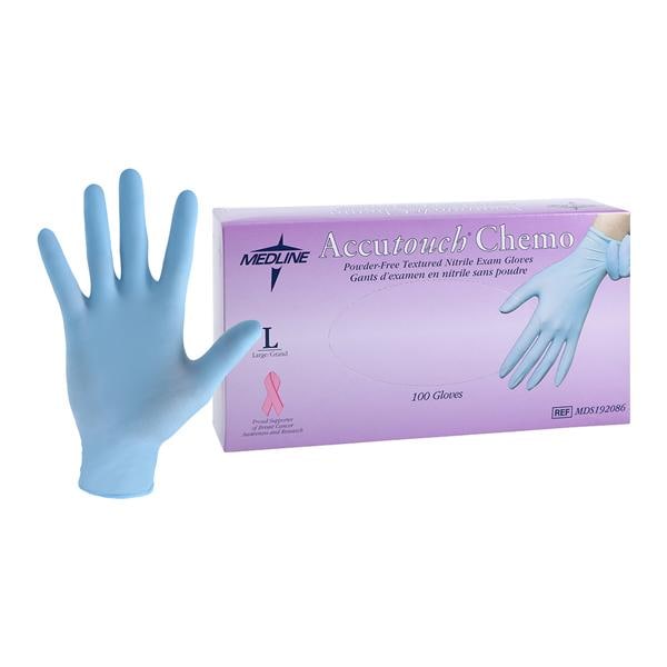 Accutouch Chemo Nitrile Exam Gloves Large Blue Non-Sterile