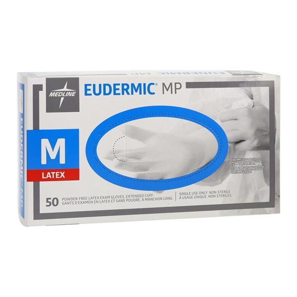 Eudermic MP Latex Exam Gloves Medium Blue Non-Sterile